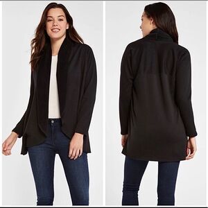 Drew Morrison Cozy Cardigan Fleece Lined Jacket Black shawl collar XS